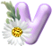 Alfabetten Paars hartje met bloemen 