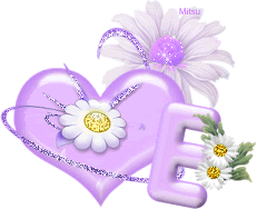 Alfabetten Paars hartje met bloemen 