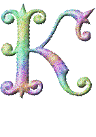 Alfabetten Regenboog glitter 2 Letter K