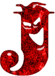 Alfabetten Rood gemeen Letter J