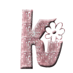 Alfabetten Roze met bloemetje Letter K