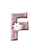 Alfabetten Roze met bloemetje Letter F