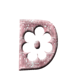 Alfabetten Roze met bloemetje Letter D