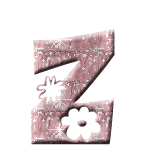 Alfabetten Roze met bloemetje Letter Z