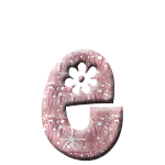 Alfabetten Roze met bloemetje Letter E