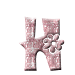 Alfabetten Roze met bloemetje Letter H