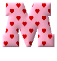 Alfabetten Roze met hartje 2 Letter M