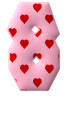 Alfabetten Roze met hartje 2 Cijfer 8