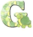 Alfabetten Schildpad Letter G,