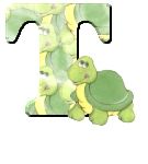 Alfabetten Schildpad Letter T,