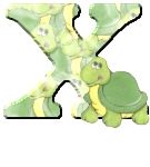 Alfabetten Schildpad Letter X,