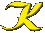 Alfabetten Sierlijk geel Letter K