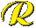Alfabetten Sierlijk geel Letter R