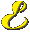 Alfabetten Sierlijk geel Letter E