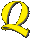 Alfabetten Sierlijk geel Letter Q
