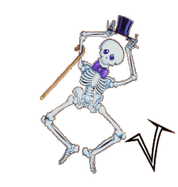 Alfabetten Skelet danst Letter V