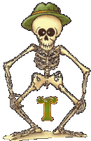 Alfabetten Skelet Skelet Hoed Letter T
