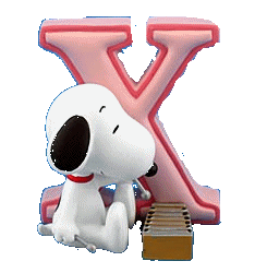 Alfabetten Snoopy 2 Letter X