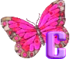 Alfabetten Vlinders rose Letter C