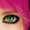 Avatars Haar Opgemaakt Oog Roze Haar Groene Ogen