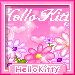 Cartoons Hello kitty Avatars Hello Kitty Achtergrond Met Hartjes En Bloemen