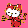 Cartoons Hello kitty Avatars Hello Kitty In Een Duivels Pakje