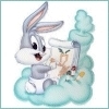 Disney Avatars Baby looney tunes Baby Bugs Bunny Op Wolk Aan Het Tekenen