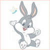 Disney Avatars Baby looney tunes Baby Bugs Bunny Zittend Met Handje Omhoog