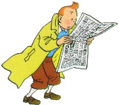 Cliparts Cartoons Kuifje Kuifje Leest De Krant