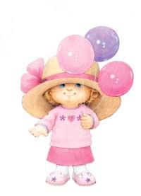Cliparts Cartoons Morehead Meisje Met Roze Balonnen