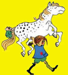 Cliparts Cartoons Pippi langkous Paard Optillen Pippi