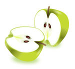 Cliparts Eten en drinken Appels Groene Appel Open