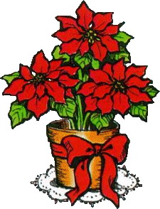 Cliparts Kerstmis Kerst planten Rode Bloemen