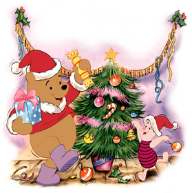 Cliparts Kerstmis Kerst winnie de pooh 