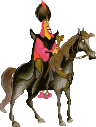 Disney plaatjes Aladin Jafar Op Zwart Paard