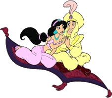 Disney plaatjes Aladin Prins Ali En Prinses Jasmine Op Tapijt