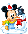 Disney plaatjes Baby disney kerst Baby Mickey Mouse Met Sneeuwpop