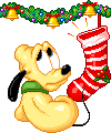 Disney plaatjes Baby disney kerst Baby Pluto Heeft Lege Sok
