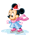 Disney plaatjes Baby disney kerst Baby Minnie Mouse Schaatst
