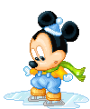 Disney plaatjes Baby disney kerst Baby Mickey Mouse Schaatst