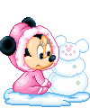 Disney plaatjes Baby disney kerst Baby Minnie Mouse Sneeuwpop Smelt