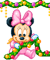 Disney plaatjes Baby disney kerst Baby Minnie Met Kerstverlichting