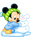 Disney plaatjes Baby disney kerst Baby Mickey Mouse Sneeuwpop Smelt