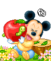 Baby disney Disney plaatjes Baby Mickey Mouse Rups In Appel