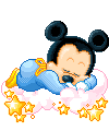 Baby disney Disney plaatjes Baby Mickey Slaapt Op Wolk