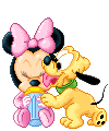 Baby disney Disney plaatjes Baby Minnie Met Fles En Pluto
