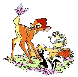 Bambi Disney plaatjes Bambi En Vriendjes Kijken Naar Vlinder