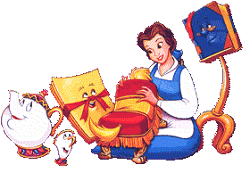 Belle en het beest Disney plaatjes Belle Praat Met Personeel Van Kasteel