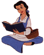 Belle en het beest Disney plaatjes Belle Leest Boek Zittend