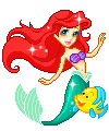 De kleine zeemeermin Disney plaatjes Ariel En Botje Zwemmend
